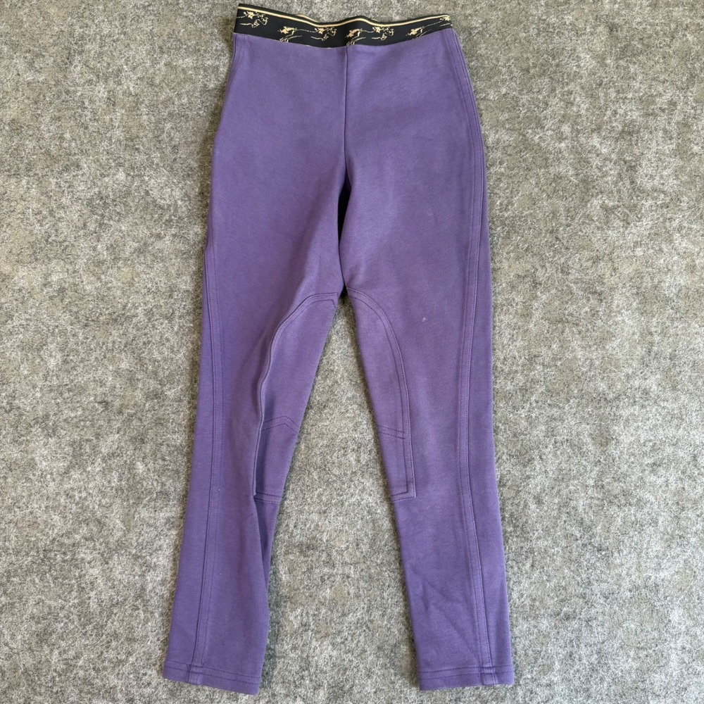 TuffRider Equestrian Pants Size 10 Girls Cotton Schoolers Riding Breeches Purple